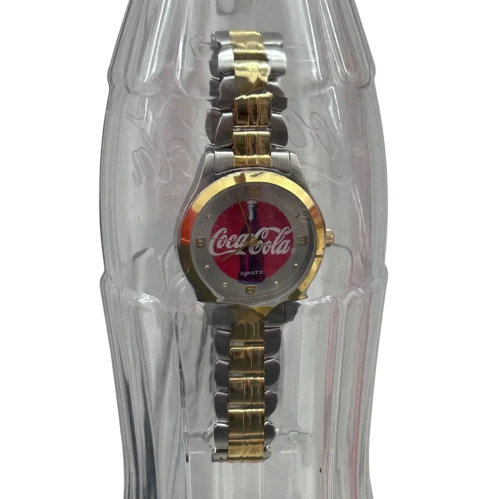 Vintage 2002 Coca-Cola Two Tone Watch in Original Contour Bottle Case 55270W